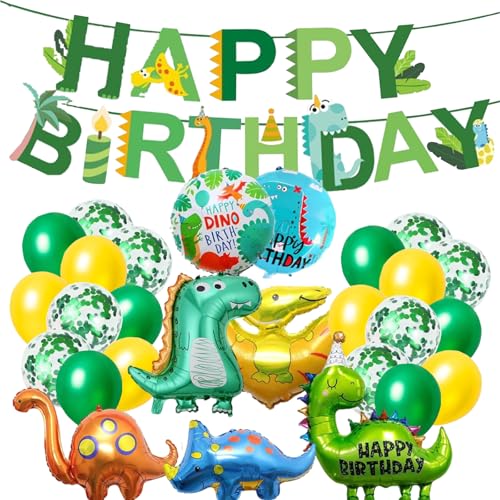 Dinosaurier Luftballons, Dinosaurier Geburtstag Dekorationen, 24 Stück Dinosaurier Geburtstag Dekorationen Set mit Happy Birthday Banner und Luftballons, Dino Party Supplies für Jungen und Mädchen Dinosaurier Luftballons, Dinosaurier Geburtstag Dekorationen, 24 Stück Dinosaurier Geburtstag Dekorationen Set mit Happy Birthday Banner und Luftballons, Dino Party Supplies für Jungen und Mädchen von PXDUCN