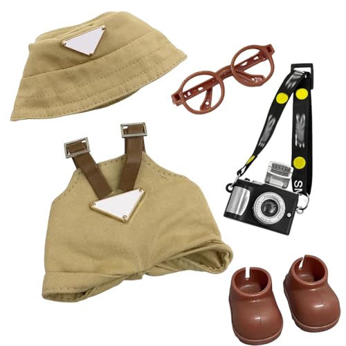 Puppenkleider, 5-teiliges Kleid zum Beeindrucken Outfit Zubehör für alle Puppen, inklusive Hut Overalls Kamera Schuhe Brille für Mädchen Jungen Kinder Puppenkleider, 5-teiliges Kleid zum Beeindrucken Outfit Zubehör für alle Puppen, inklusive Hut Overalls Kamera Schuhe Brille für Mädchen Jungen Kinder von PXDUCN
