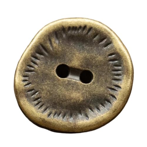 6 Stück Unregelmäßige Anzugknöpfe Metall Versilbert Gold Kupfer 18mm Nähzubehör für Kleidung Jacken Mäntel 6 Stück (Copper) von PXMWITSEZ