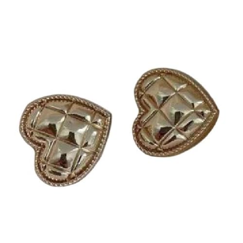 Druckknöpfe aus vergoldetem Metall in Herzform für Kleider, 20 mm, für Kleidung, Mäntel, Hemden, Druckknöpfe, Metall, Dunkelgold, 15 mm, 10 Stück (Hellgold) von PXMWITSEZ