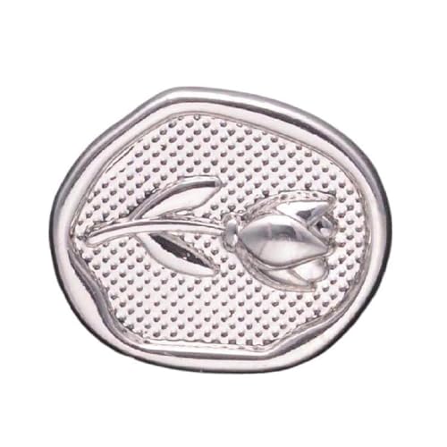 Unregelmäßige Metallknöpfe in Rosenform, 18 mm, für Mäntel, Hemden, Manschetten, Kleidung, Basteln, Nähen, Zubehör, Gold, 18 mm (Silber) von PXMWITSEZ