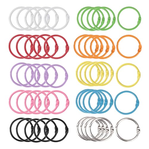 50 Stück Binder Ringe,30mm Bunte Schlüsselanhänger Looseblatt Binder Ring,Buchbinderinge aus Metall für Scrapbook Album Notizbuch Schlüsselringe Mehrfarben 50 Stück Binder Ringe,30mm Bunte Schlüsselanhänger Looseblatt Binder Ring,Buchbinderinge aus Metall für Scrapbook Album Notizbuch Schlüsselringe Mehrfarben von PXRLMYF