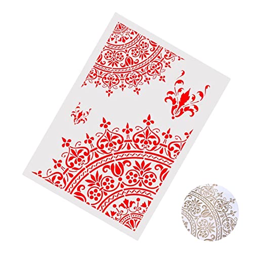 Layering Mandala Stencils,Craft Layering Mandala-Schablonen,Mandala Dotting Schablone für Wände Gemälde Scrapbooking Stamping Album Dekorative Prägen von PXRLMYF