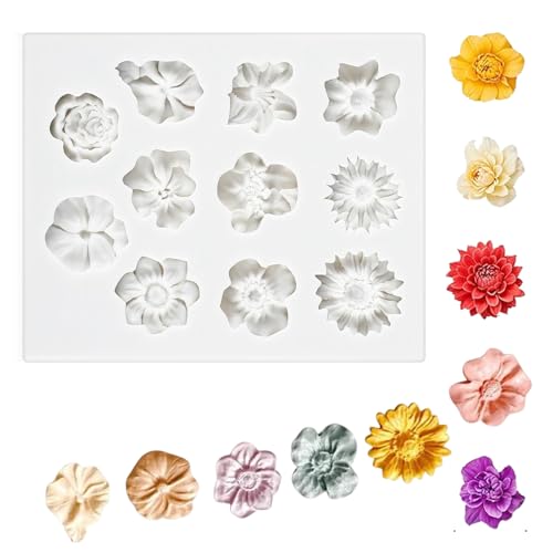 Silikonform Blumen Mini Rosen Kleine Gänseblümchen Silikonform Fondant 3D Blumenform Epoxidharz Formen für Kuchen, Schokolade Zuckerguss Gelee Kerzen Seife Silikonform Blumen Mini Rosen Kleine Gänseblümchen Silikonform Fondant 3D Blumenform Epoxidharz Formen für Kuchen, Schokolade Zuckerguss Gelee Kerzen Seife von PXRLMYF