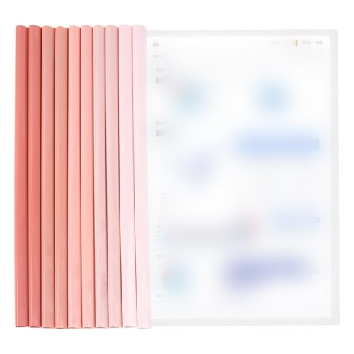 PYEUIFT 10 Stück Ordnerschieber, A4 Sliding Bar Binder, Kunststoff Sliding Bar Binder, Kunststoff Bericht Abdeckungen, Klemmschienen, Schiebebinder, Rosa PYEUIFT 10 Stück Ordnerschieber, A4 Sliding Bar Binder, Kunststoff Sliding Bar Binder, Kunststoff Bericht Abdeckungen, Klemmschienen, Schiebebinder, Rosa von PYEUIFT