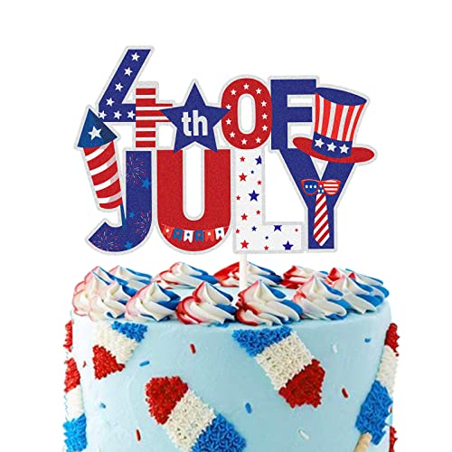 4. Juli Kuchendekoration, blauer und roter Glitzer, Happy Independence Day Fourth Of Juli – American Memorial Day Party Dekorationen 4. Juli Kuchendekoration, blauer und roter Glitzer, Happy Independence Day Fourth Of Juli – American Memorial Day Party Dekorationen von PYQWA