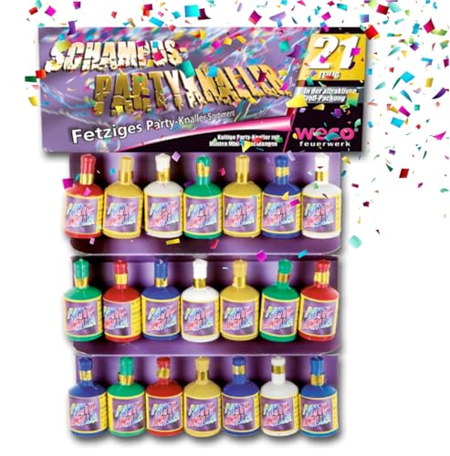 PYROHELD Party Schampus Popper 20er Set - Bunte Schampusknaller für Silvester & Feiern, Kategorie F1, geeignet für Jugendliche & Kinder, Tischdeko-Highlight 2025 PYROHELD Party Schampus Popper 20er Set - Bunte Schampusknaller für Silvester & Feiern, Kategorie F1, geeignet für Jugendliche & Kinder, Tischdeko-Highlight 2025 von PYROHELD