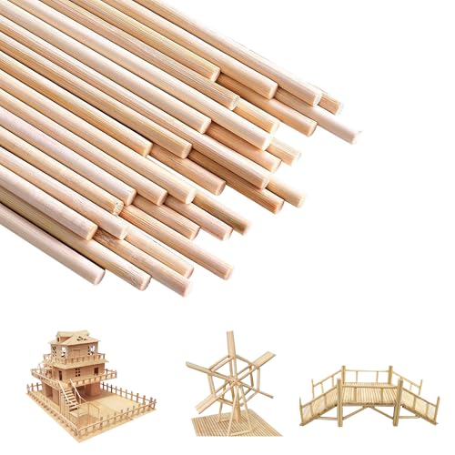 PYSEOSISE Holzstäbchen Rund, 120 Stück Holzstäbchen zum Basteln, 300mm x 3mm Bastelstäbe Rundholz Holzstäbe Rund Rundhölzer für Handwerk und Heimwerker Modellbau PYSEOSISE Holzstäbchen Rund, 120 Stück Holzstäbchen zum Basteln, 300mm x 3mm Bastelstäbe Rundholz Holzstäbe Rund Rundhölzer für Handwerk und Heimwerker Modellbau von PYSEOSISE