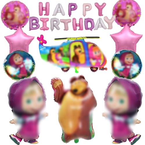 Mädchen und der Bär Luftballon Geburtstag Deko,bär Party Geburtstagsdeko,Ballon Dekoration Set,Geburtstag Luftballon，Kindergeburtstag Ballon von PYTRARTY