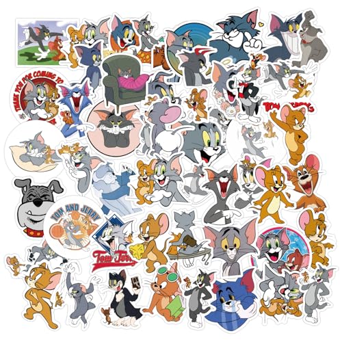 PYTRARTY 100 Stück Tom und Jerry Sticker,Tom und Jerry Aufkleber,Cartoon Aufkleber,für Auto-Aufkleberr,Laptop-Aufkleber,Aufkleber Pack Teenager von PYTRARTY