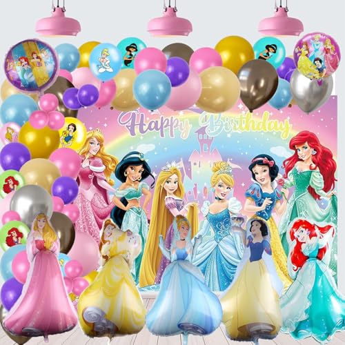 Prinzessin Geburtstag Party Deko，Prinzessin Luftballon,Prinzessin Hintergrund,Prinzessin Deko Geburtstag,Geburtstags Prinzessin Ballon-Girlande D von PYTRARTY