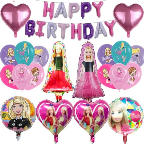Prinzessin Luftballon，Prinzessin Mädchen Geburtstag Luftballon，Prinzessin Doll Geburtstagsdeko，Mädchen Party Luftballon Set, Ballon Party Dekoration von PYTRARTY