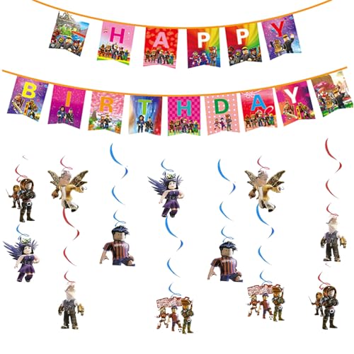 Rob-lx Geburtstag Dekoration Set,Rob-lx Happy Birthday Banner,Bunting Girlande Hängende Deko Geburtstag Banner Swirl Decorations,Birthday Party Deko Rob-lx Geburtstag Dekoration Set,Rob-lx Happy Birthday Banner,Bunting Girlande Hängende Deko Geburtstag Banner Swirl Decorations,Birthday Party Deko von PYTRARTY