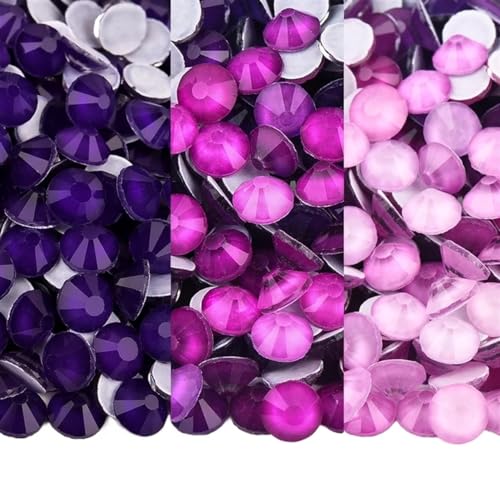 Glas-Strasssteine Bügelfreie GlasStrasssteine, Nailart-Dekorationen, verschiedene Lilatöne(Amethyst,Mixed-1440) von PZOFERLIN