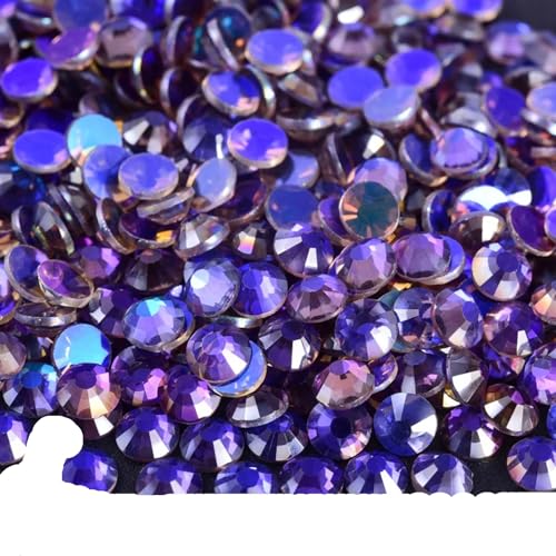 Glas-Strasssteine Bügelfreie GlasStrasssteine, Nailart-Dekorationen, verschiedene Lilatöne(Amethyst Aurora,SS16-1440) von PZOFERLIN