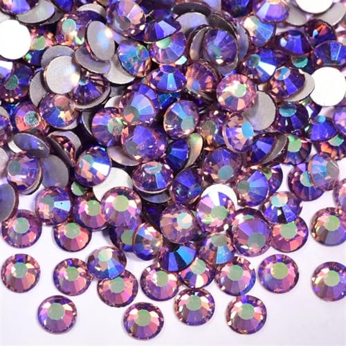 Glas-Strasssteine Bügelfreie GlasStrasssteine, Nailart-Dekorationen, verschiedene Lilatöne(Lt.amethyst AB,SS4-1440) von PZOFERLIN