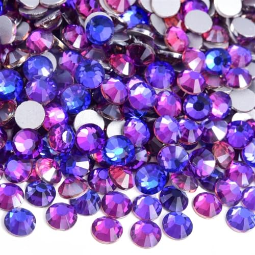 Glas-Strasssteine Bügelfreie GlasStrasssteine, Nailart-Dekorationen, verschiedene Lilatöne(Purple Velvet,SS30-288) von PZOFERLIN