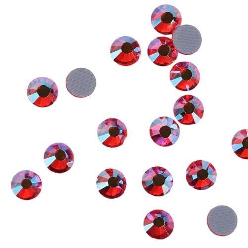 Glas-Strasssteine Kristall-Hotfix-Strasssteine mit flacher Rückseite, mehrfarbig, 2–6 mm(Light Siam AB,4mm SS16 1440pcs) von PZOFERLIN