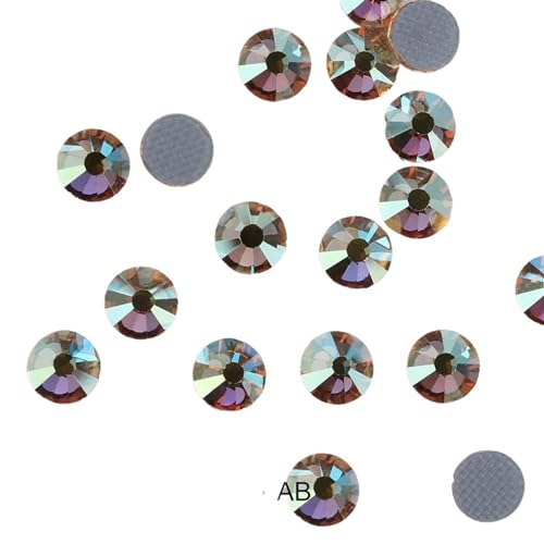 Glas-Strasssteine Kristall-Hotfix-Strasssteine mit flacher Rückseite, mehrfarbig, 2–6 mm(Lt Colorado AB,6mm SS30 288pcs) von PZOFERLIN