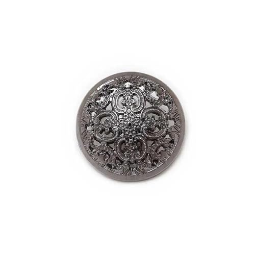PZOFERLIN Knöpfe nähen 10 Stück Hohle Geschnitzte Metallknöpfe 11,5–25 mm Dekorative Knöpfe(Black,18mm) von PZOFERLIN