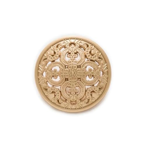 PZOFERLIN Knöpfe nähen 10 Stück Hohle Geschnitzte Metallknöpfe 11,5–25 mm Dekorative Knöpfe(Gold,28mm) von PZOFERLIN