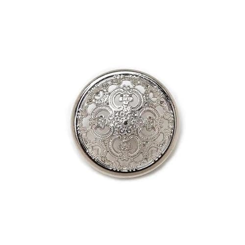 PZOFERLIN Knöpfe nähen 10 Stück Hohle Geschnitzte Metallknöpfe 11,5–25 mm Dekorative Knöpfe(Silver,11.5mm) von PZOFERLIN