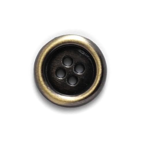 PZOFERLIN Knöpfe nähen 10 Stück Runde Knöpfe Metallknopf Dekorative Knöpfe(Gold Black,15mm) von PZOFERLIN