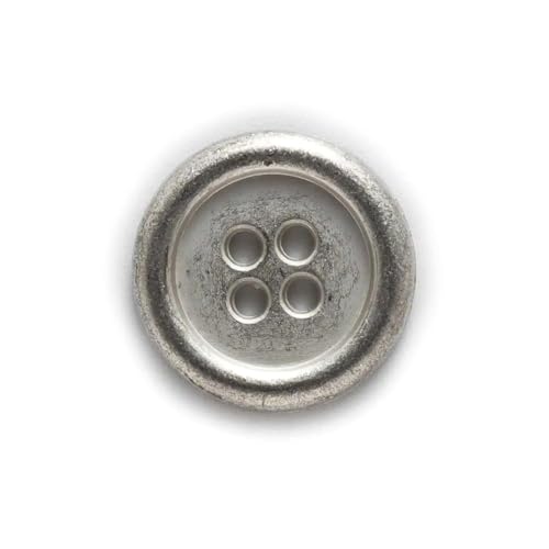 PZOFERLIN Knöpfe nähen 10 Stück Runde Knöpfe Metallknopf Dekorative Knöpfe(Silver,15mm) von PZOFERLIN