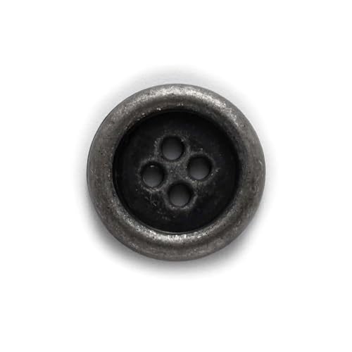 PZOFERLIN Knöpfe nähen 10 Stück Runde Knöpfe Metallknopf Dekorative Knöpfe(Silver Black,20mm) von PZOFERLIN