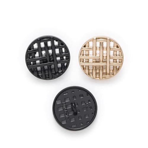 PZOFERLIN Knöpfe nähen 10 Stück Web-Metallknöpfe 18mm Dekorative Knöpfe(Black) von PZOFERLIN