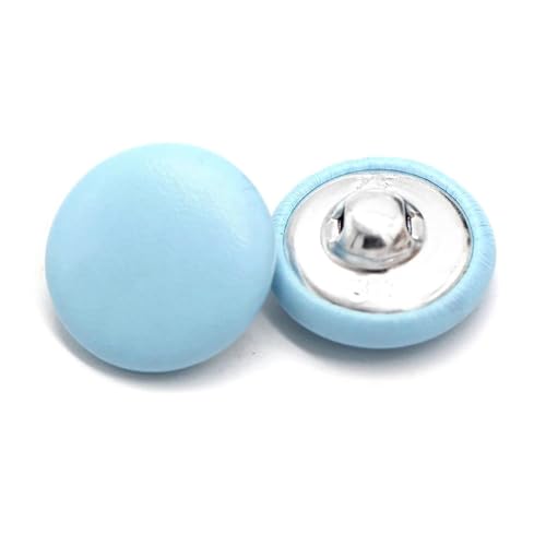 PZOFERLIN Knöpfe nähen 20 Stück Lederbezogene Knöpfe mit Schaft, dekorative Knöpfe(Blue,28mm) von PZOFERLIN