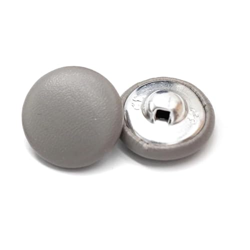 PZOFERLIN Knöpfe nähen 20 Stück Lederbezogene Knöpfe mit Schaft, dekorative Knöpfe(Grey,28mm) von PZOFERLIN
