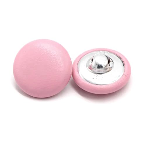 PZOFERLIN Knöpfe nähen 20 Stück Lederbezogene Knöpfe mit Schaft, dekorative Knöpfe(Pink,15mm) von PZOFERLIN