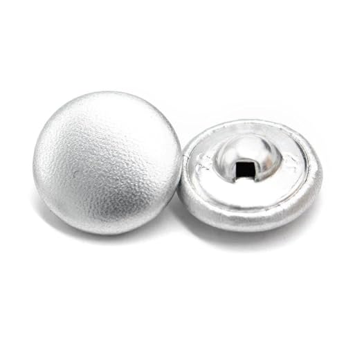 PZOFERLIN Knöpfe nähen 20 Stück Lederbezogene Knöpfe mit Schaft, dekorative Knöpfe(Silver,11mm) von PZOFERLIN