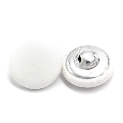 PZOFERLIN Knöpfe nähen 20 Stück Lederbezogene Knöpfe mit Schaft, dekorative Knöpfe(White,20mm) von PZOFERLIN
