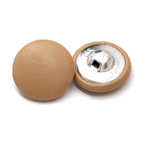 PZOFERLIN Knöpfe nähen 20 Stück Lederbezogene Knöpfe mit Schaft, dekorative Knöpfe(Yellow,11mm) von PZOFERLIN