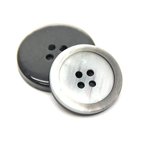 PZOFERLIN Knöpfe nähen 30 Stück 4 Löcher Schwarze Harzknöpfe Herren Anzug Mantel Nähknöpfe for Kleidung Jacke Pullover dekorativ(Gray,15mm) von PZOFERLIN