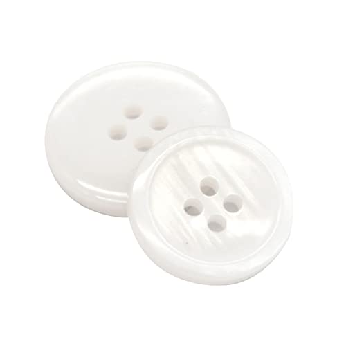 PZOFERLIN Knöpfe nähen 30 Stück 4 Löcher Schwarze Harzknöpfe Herren Anzug Mantel Nähknöpfe for Kleidung Jacke Pullover dekorativ(White,18mm) von PZOFERLIN