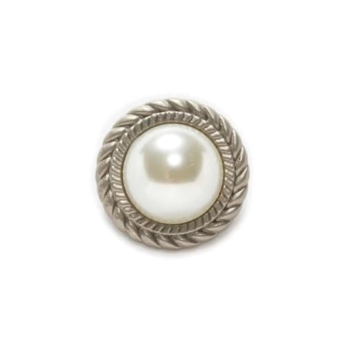 PZOFERLIN Knöpfe nähen 5 Stück Metallknöpfe mit rundem Schaft, 15–21 mm, dekorative Knöpfe(Silver,18mm) von PZOFERLIN