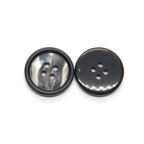 PZOFERLIN Knöpfe nähen Dekorative Knöpfe mit 4 Löchern, 15–25 mm, Mantelknöpfe for Kleidung(Black Gold,18mm 30Pcs) von PZOFERLIN