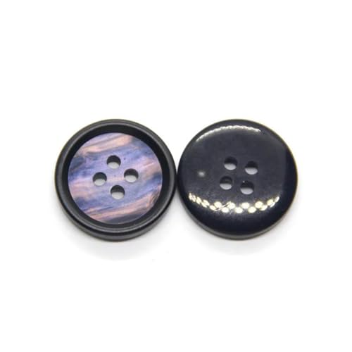 PZOFERLIN Knöpfe nähen Dekorative Knöpfe mit 4 Löchern, 15–25 mm, Mantelknöpfe for Kleidung(Black Violet,18mm 30Pcs) von PZOFERLIN