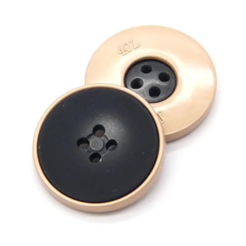 PZOFERLIN Knöpfe nähen Runde Knöpfe 4 Löcher Harzknöpfe Dekorative Knöpfe(Black,15mm 6Pcs) von PZOFERLIN