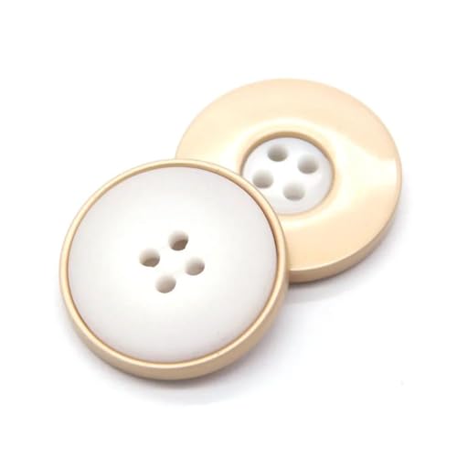 PZOFERLIN Knöpfe nähen Runde Knöpfe 4 Löcher Harzknöpfe Dekorative Knöpfe(White,25mm 6Pcs) von PZOFERLIN