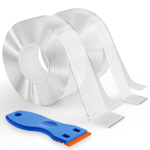 Paaruter 2 Rollen Doppelseitiges Klebeband, Strapazierfähig, Transparentes, Entfernbares Nano-Klebeband zum Aufhängen Von Postern, Teppichen und Bildern Paaruter 2 Rollen Doppelseitiges Klebeband, Strapazierfähig, Transparentes, Entfernbares Nano-Klebeband zum Aufhängen Von Postern, Teppichen und Bildern von Paaruter