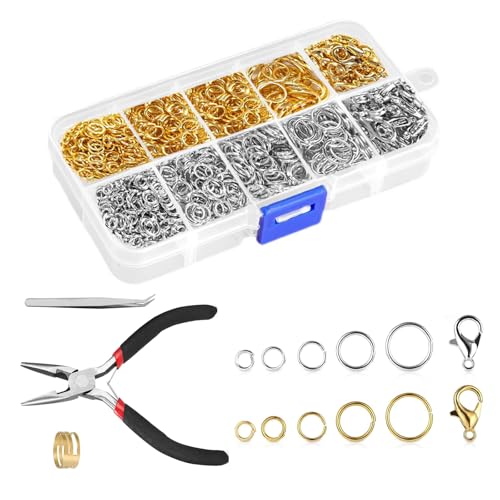 Pabbyeey 1443 Stück Metallringe Ø 4-10mm | Rostfreie Bastelringe aus Edelstahl mit 5 Größen | Für Schmuckherstellung, DIY-Projekte & Schlüsselanhänger | Wiederverwendbare Offene Ringe biegeringe Pabbyeey 1443 Stück Metallringe Ø 4-10mm | Rostfreie Bastelringe aus Edelstahl mit 5 Größen | Für Schmuckherstellung, DIY-Projekte & Schlüsselanhänger | Wiederverwendbare Offene Ringe biegeringe von Pabbyeey