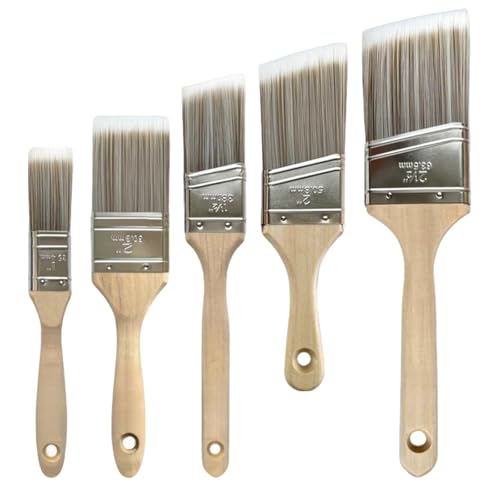 Pabbyeey Malerpinsel 5er Set - Abgewinkelte Pinsel für Zierleisten, Wände, Schränke & Möbel, Holz und Dekorieren, Pinsel für Heimwerker & DIY-Projekte Pabbyeey Malerpinsel 5er Set - Abgewinkelte Pinsel für Zierleisten, Wände, Schränke & Möbel, Holz und Dekorieren, Pinsel für Heimwerker & DIY-Projekte von Pabbyeey