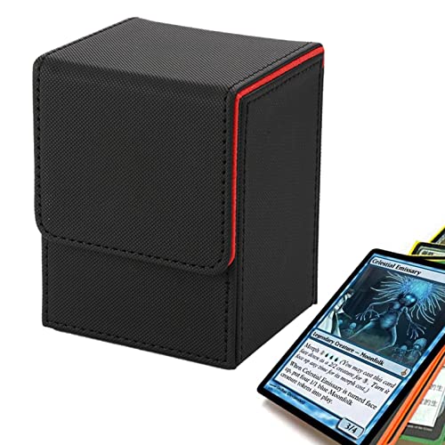 Pacienjo Deckkartenboxen aus PU-Leder - Trading Card Deck Aufbewahrungsbox mit Magnetverschluss,Kartenspiel-Box für Sammelspielkarten-Box, kompatibel mit PTCG Commander-Decks von Pacienjo