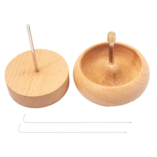 Pacienjo Holzperle Spinner,2 in 1 perlen dreher Holz Sets mit Garnspulenaufwickler, Edelsteinwerkstatt Perlenlader-Paket mit Edelstahlnadeln DIY Perlengeräte-Set für Handwerks-Saatperlenzubehör von Pacienjo