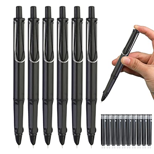 Pacienjo Retractable Press Pen - Nachfüllbare Füllfederhalter zu Schreiben | 0,38 mm feine Spitze, glattes Schreiben, Schul- und Bürobedarf von Pacienjo