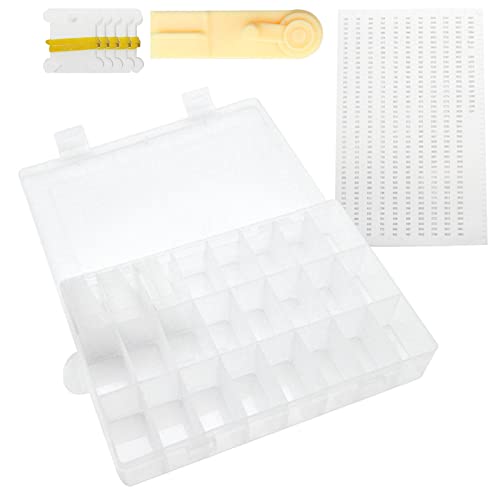 Pacienjo Stickgarnbox – abnehmbare Stickbox, Werkzeug für Kreuzstich, Stickgarn, Spulen, Zahnseide von Pacienjo